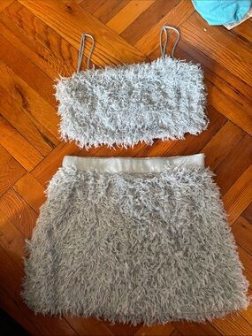 Zara feather Light blue Mini Skirt